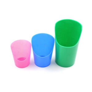 Puodelių rinkinys taisyklingam gėrimui „Flexi cup”